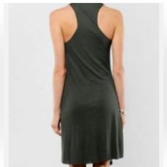 Helmut Lang Vortex Deep Cowl Dress Size XS Deep Green Knee Length Minimal Draped - Picture 2 of 8